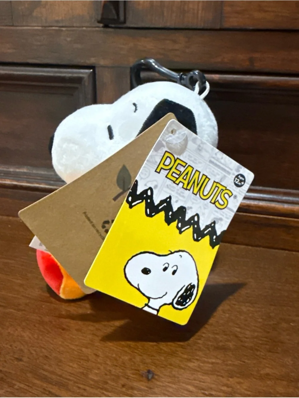 SNOOPY PEANUTS Aurora ASTRONAUT SNOOPY 5” Clip-On Bag Charm Key Chain Plush Toy